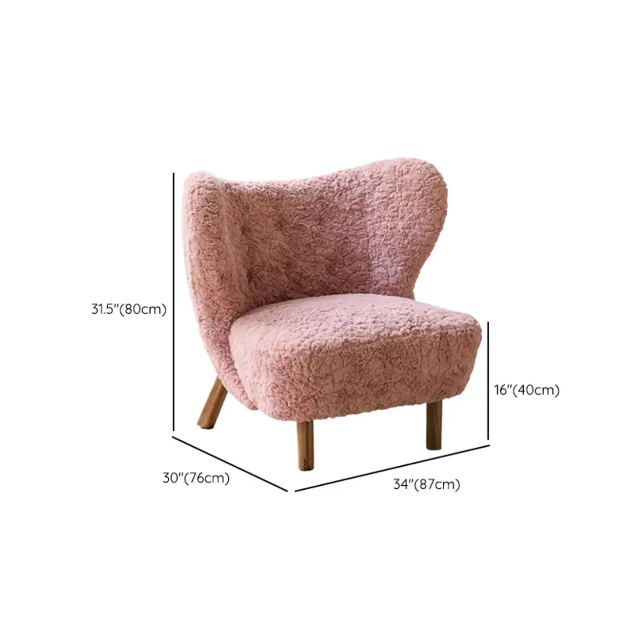 Minimalist Fabric Accent Chair with Tufted Back for Living Room