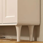 Beige Wood Entryway Shoe Cabinet with Hidden Storage