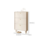 Beige Wood Entryway Shoe Cabinet with Hidden Storage