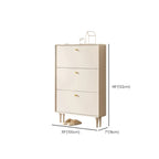 Beige Wood Entryway Shoe Cabinet with Hidden Storage