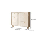 Beige Wood Entryway Shoe Cabinet with Hidden Storage