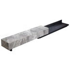 71 Elegant Grey Stone Rectangle TV Stand with 3 Drawers