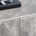 71 Elegant Grey Stone Rectangle TV Stand with 3 Drawers