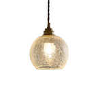 Modern Adjustable Gold Crakle Glass Globe Pendant Light