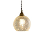 Modern Adjustable Gold Crakle Glass Globe Pendant Light