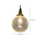 Modern Adjustable Gold Crakle Glass Globe Pendant Light
