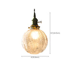 Modern Adjustable Gold Crakle Glass Globe Pendant Light