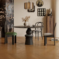 Casual White Pedestal Wood Round Dining Table