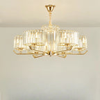 Glamorous Gold Ring Round Crystal Chandelier