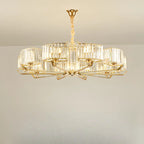 Glamorous Gold Ring Round Crystal Chandelier