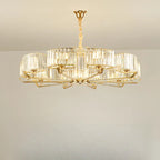 Glamorous Gold Ring Round Crystal Chandelier