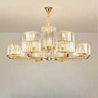 Glamorous Gold Ring Round Crystal Chandelier