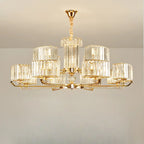 Glamorous Gold Ring Round Crystal Chandelier