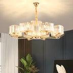 Glamorous Gold Ring Round Crystal Chandelier