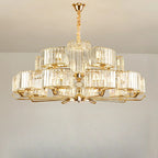 Glamorous Gold Ring Round Crystal Chandelier