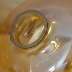 Clear Glass Drum Shade Industrial Semi Flush Mount Light