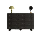 Trendy Midnight Black Lumber Storage Chest for Living Room
