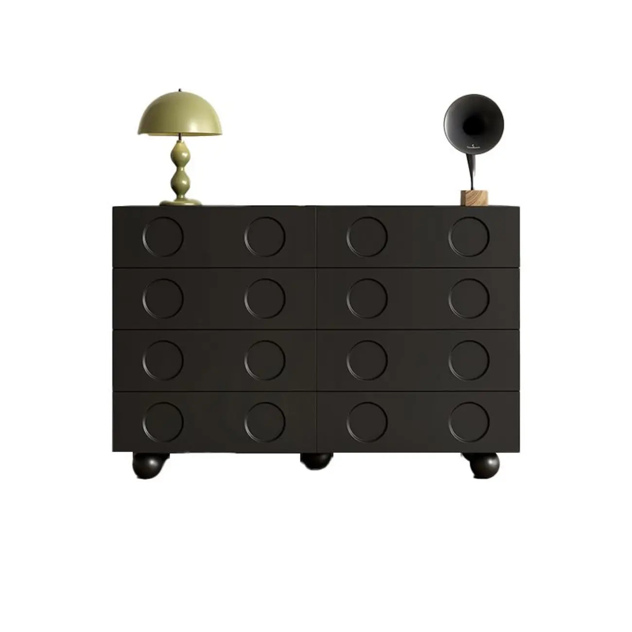 Trendy Midnight Black Lumber Storage Chest for Living Room