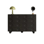 Trendy Midnight Black Lumber Storage Chest for Living Room