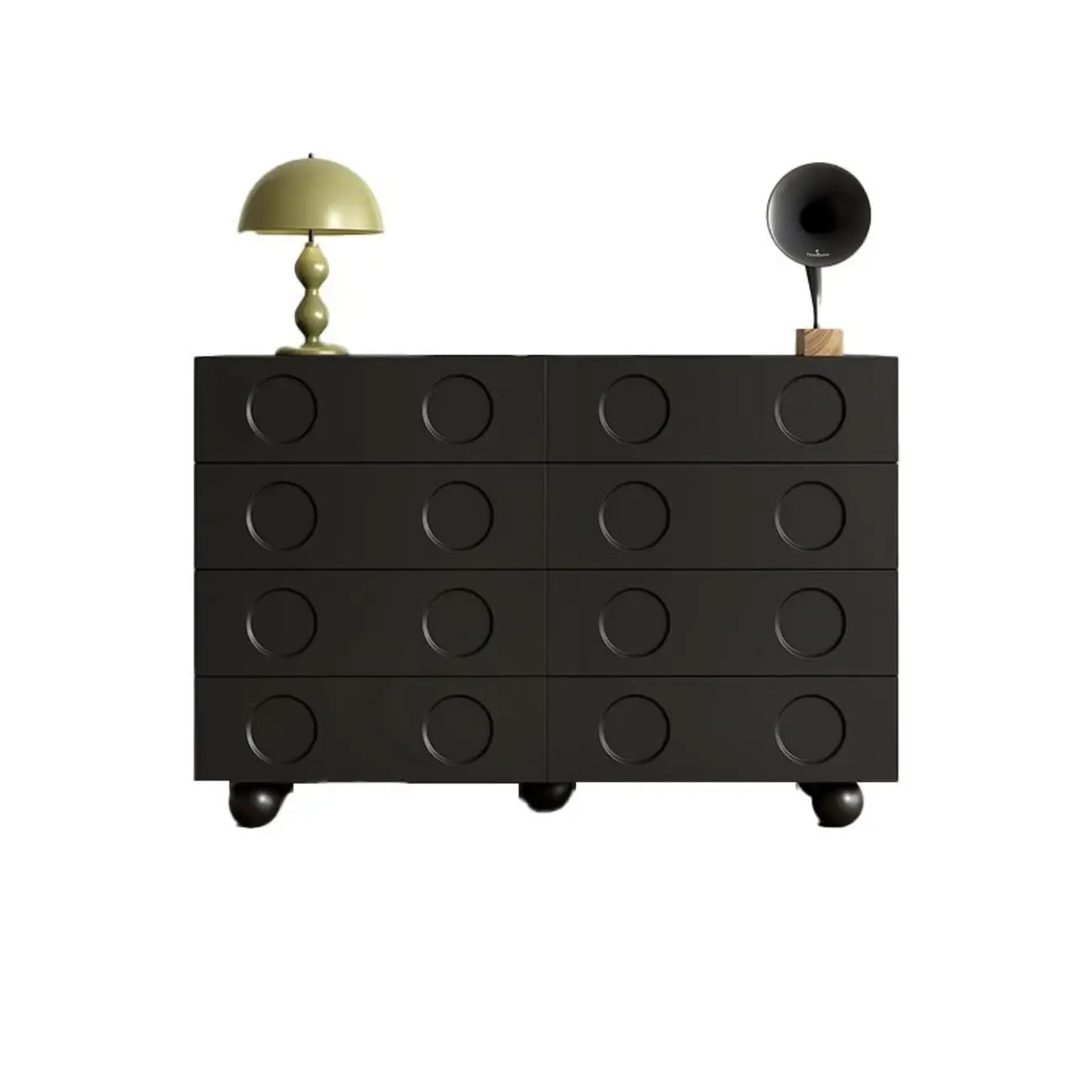 Trendy Midnight Black Lumber Storage Chest for Living Room