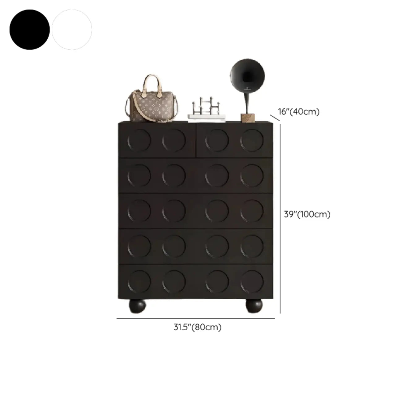 Trendy Midnight Black Lumber Storage Chest for Living Room