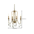 Metallic Alloy Hanging Gold Adjustable Crystal Chandelier