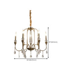 Metallic Alloy Hanging Gold Adjustable Crystal Chandelier
