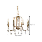 Metallic Alloy Hanging Gold Adjustable Crystal Chandelier