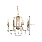 Metallic Alloy Hanging Gold Adjustable Crystal Chandelier