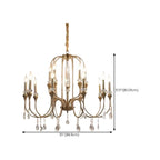 Metallic Alloy Hanging Gold Adjustable Crystal Chandelier