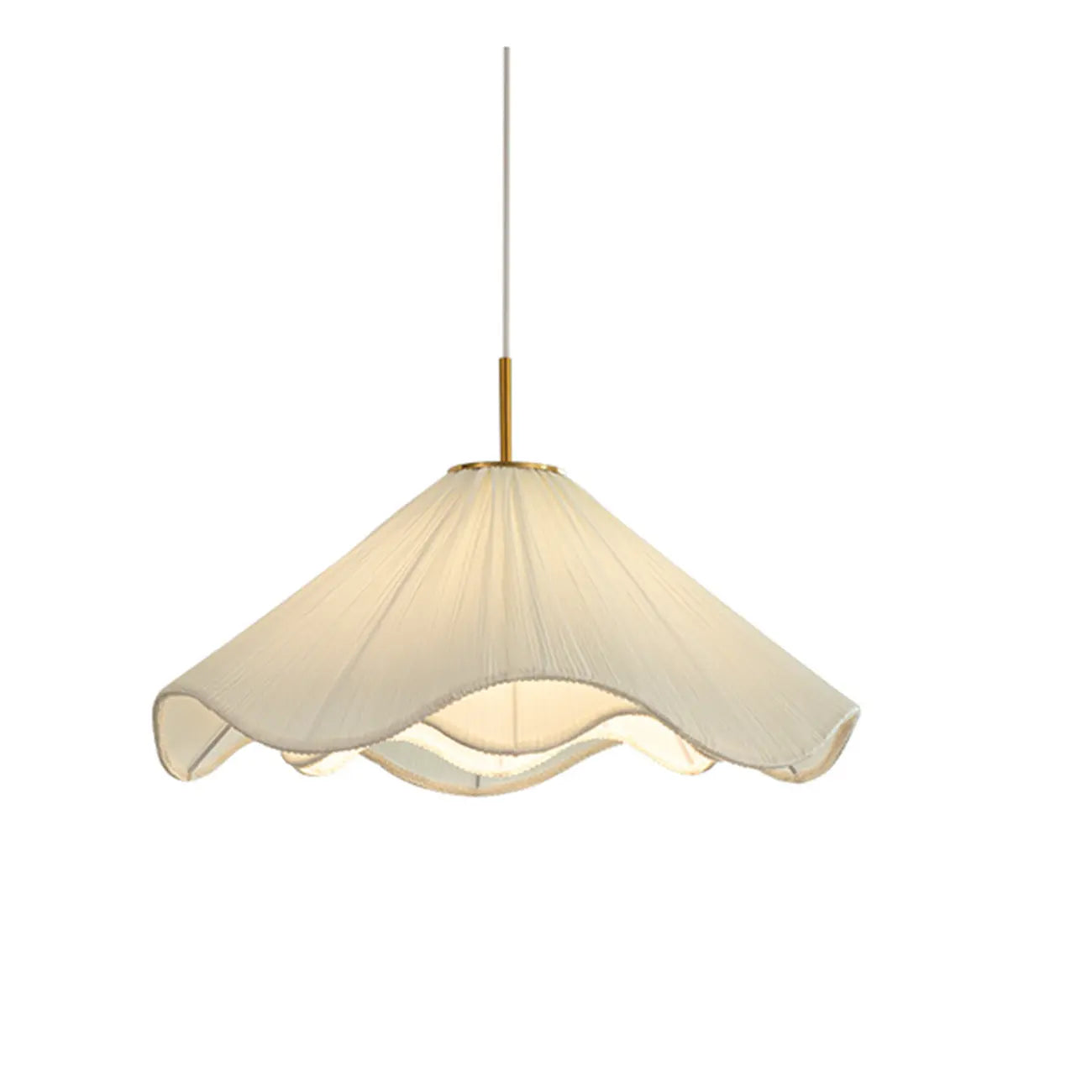 Adjustable White Fabric Flower Pendant Light Fixture for Indoor