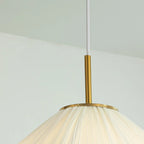 Adjustable White Fabric Flower Pendant Light Fixture for Indoor