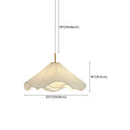 Adjustable White Fabric Flower Pendant Light Fixture for Indoor