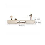 Ventilated 2 Drawers Wood Rectangular White TV Stand