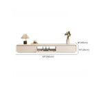 Ventilated 2 Drawers Wood Rectangular White TV Stand