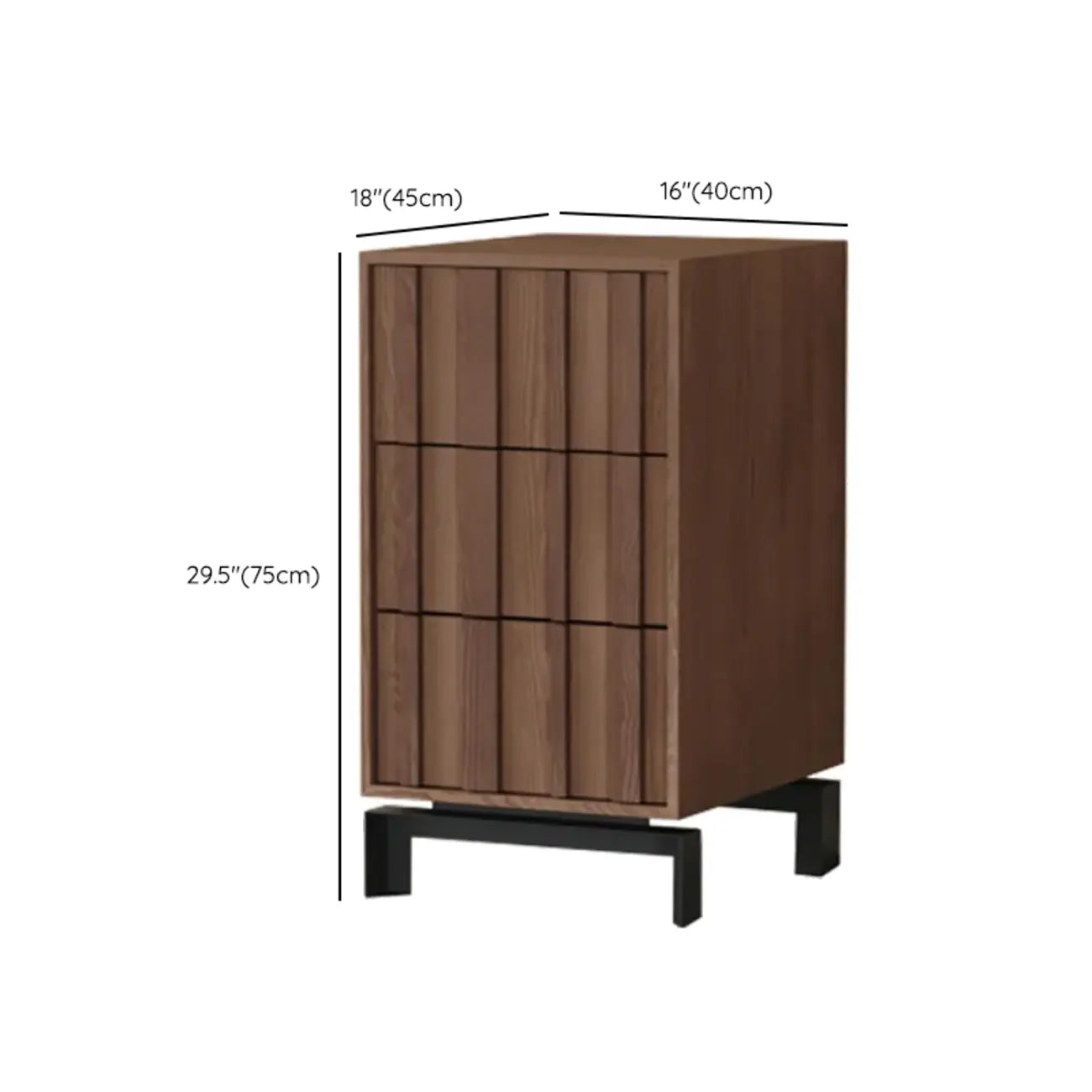 Mid-Century Modern Brown Wooden Waved Utility Storage Cabinet