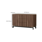 Mid-Century Modern Brown Wooden Waved Utility Storage Cabinet