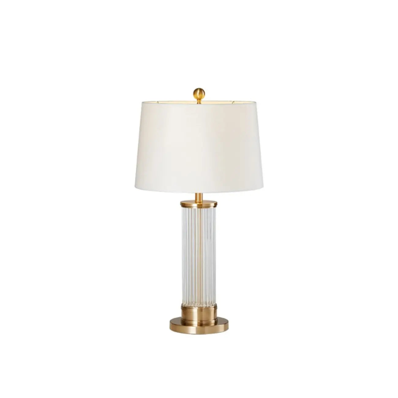 Modern Elegant Barrel Gold LED Table Lamp Fabric Shade