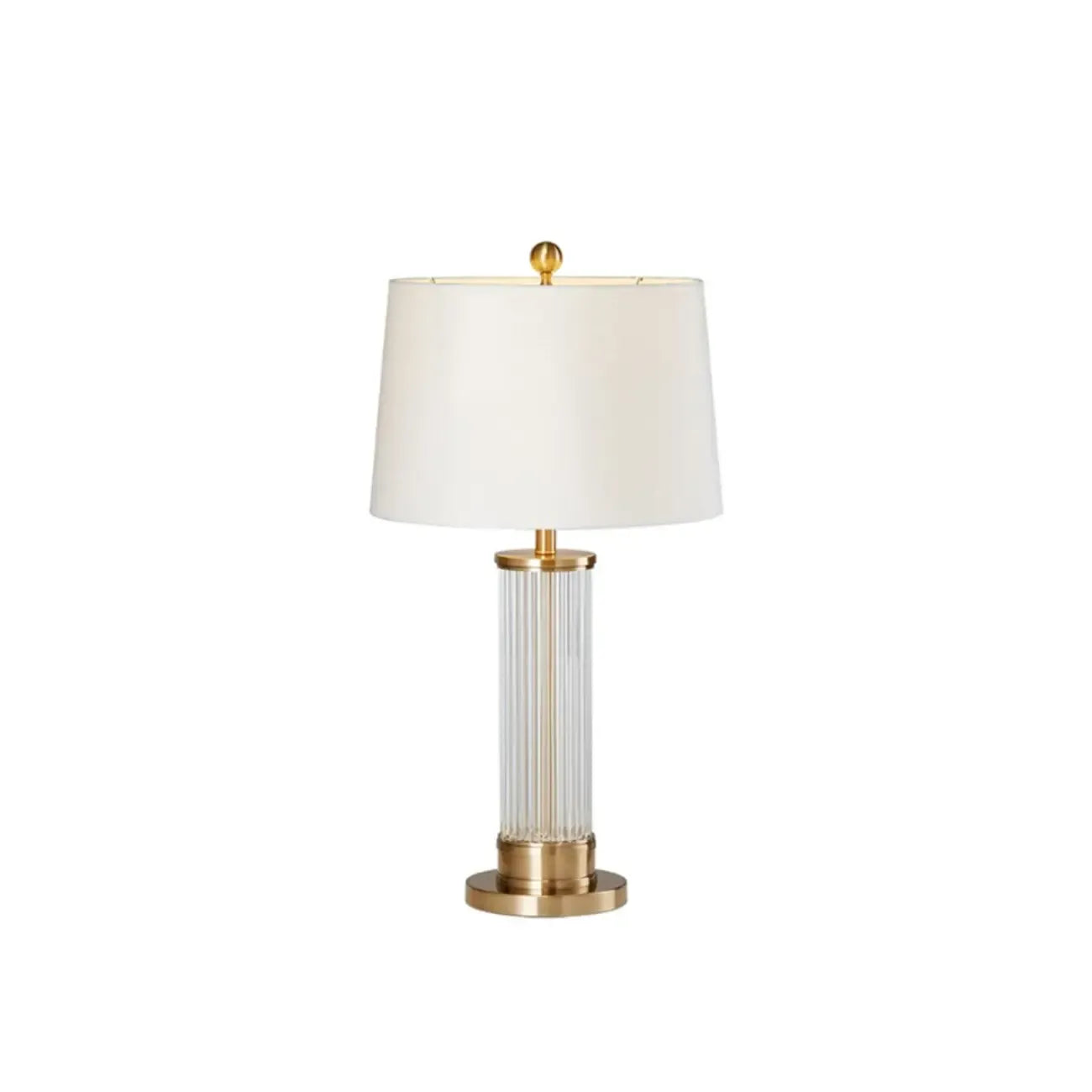 Modern Elegant Barrel Gold LED Table Lamp Fabric Shade