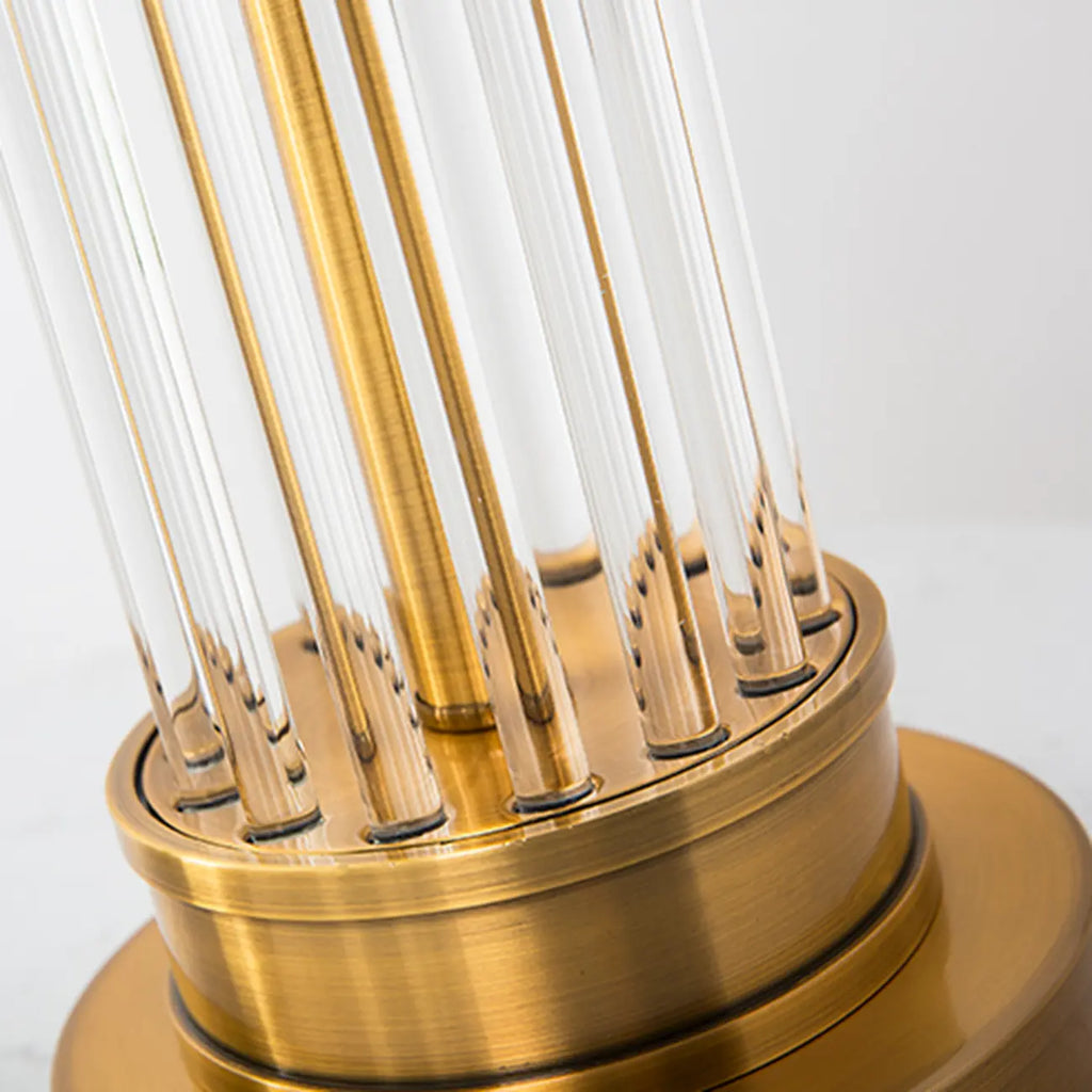 Modern Elegant Barrel Gold LED Table Lamp Fabric Shade