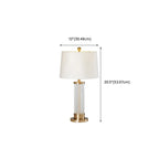 Modern Elegant Barrel Gold LED Table Lamp Fabric Shade