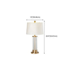 Modern Elegant Barrel Gold LED Table Lamp Fabric Shade
