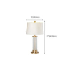 Modern Elegant Barrel Gold LED Table Lamp Fabric Shade
