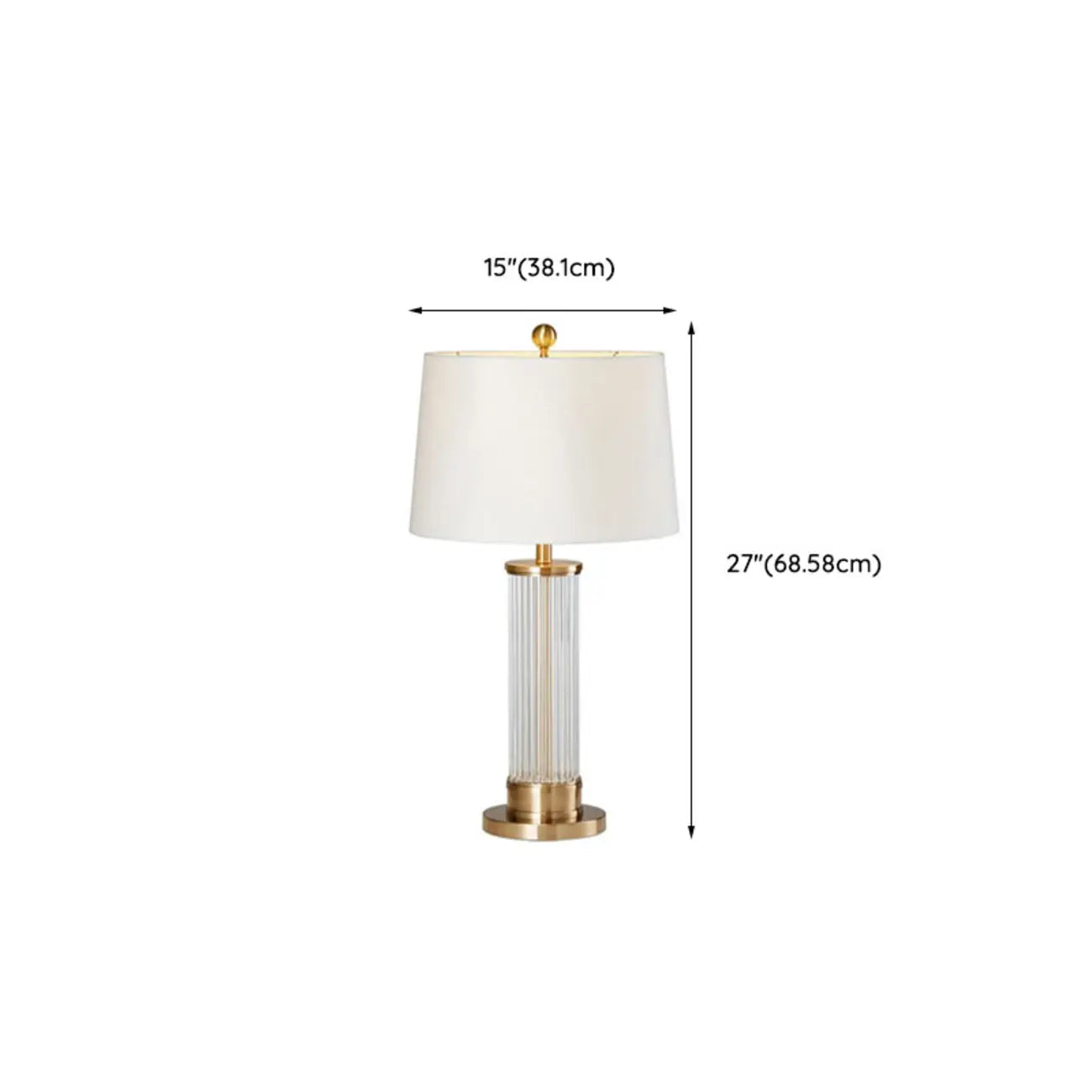 Modern Elegant Barrel Gold LED Table Lamp Fabric Shade