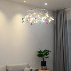 Colorful Agate Stone Circular Ring Branches Chandelier