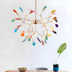 Colorful Agate Stone Circular Ring Branches Chandelier
