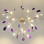 Colorful Agate Stone Circular Ring Branches Chandelier