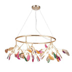Colorful Agate Stone Circular Ring Branches Chandelier
