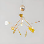 Colorful Agate Stone Circular Ring Branches Chandelier