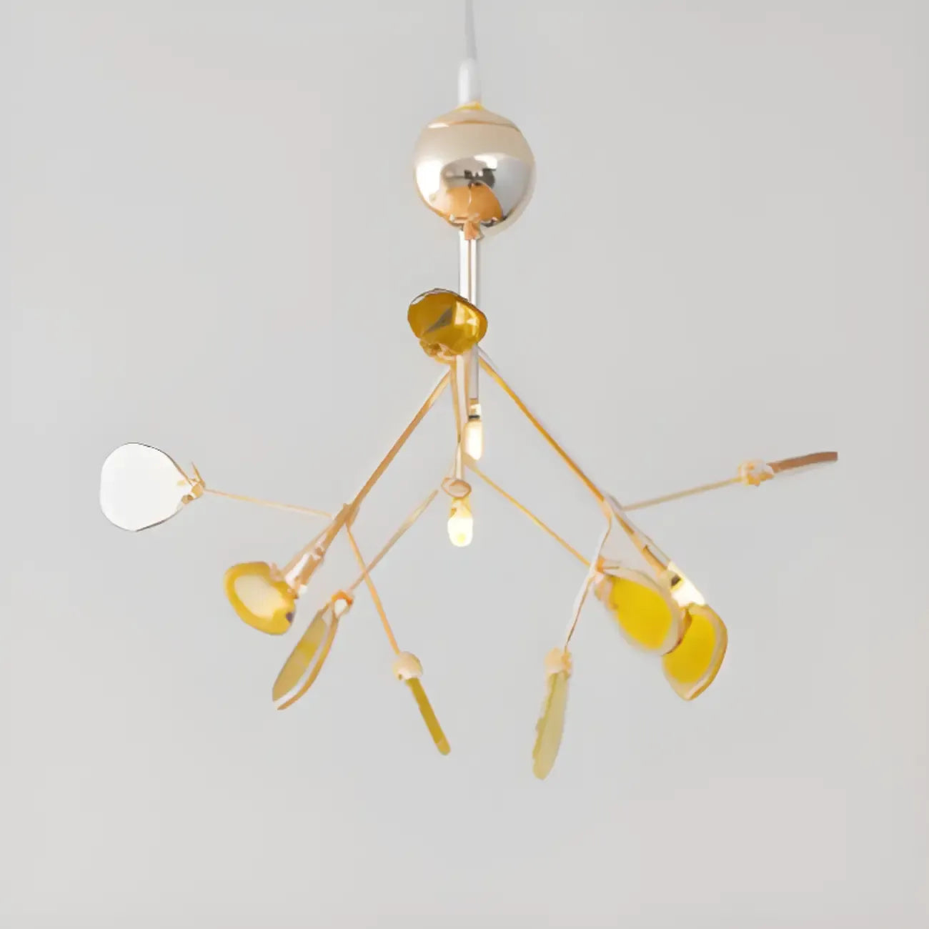 Colorful Agate Stone Circular Ring Branches Chandelier